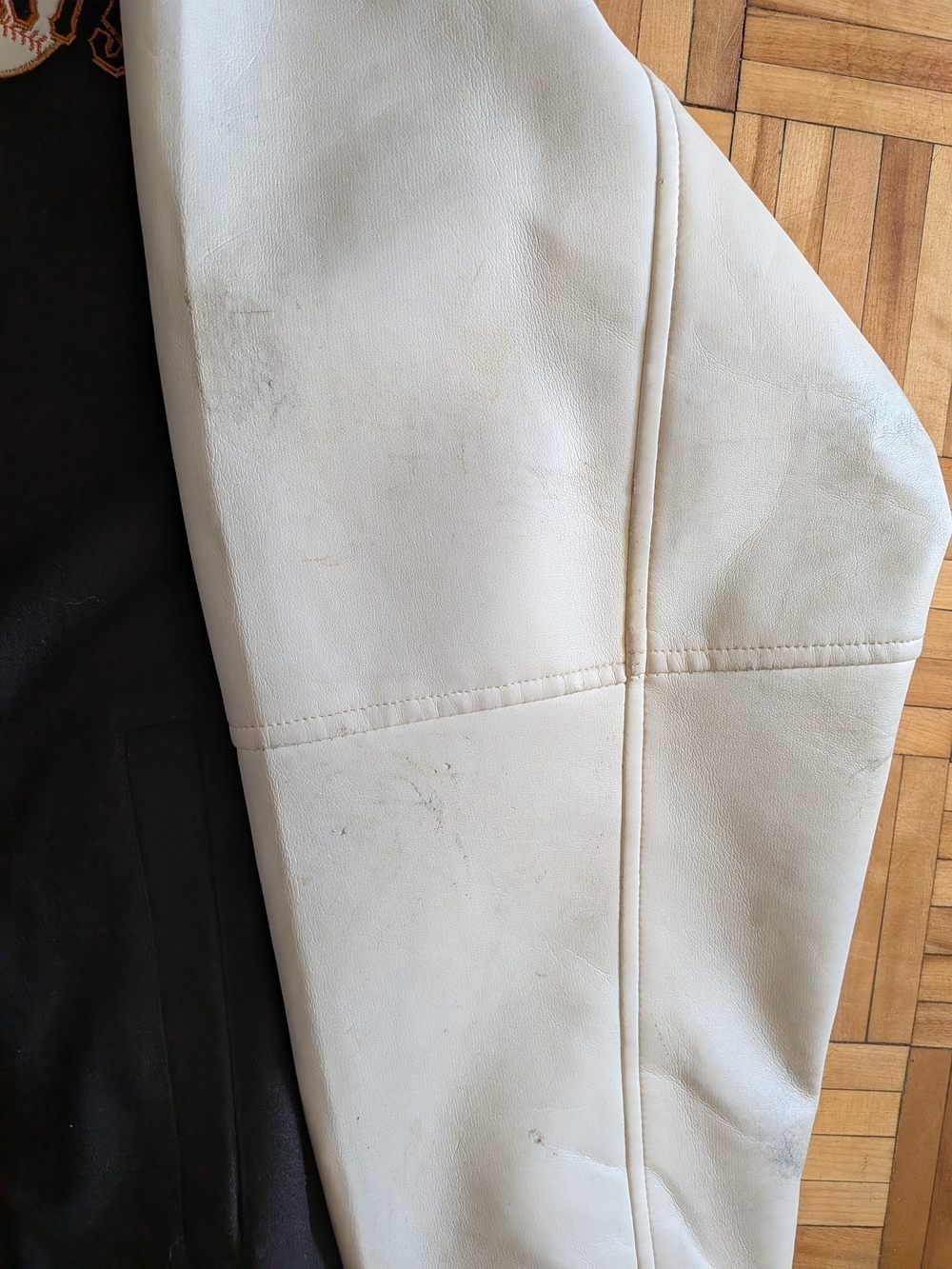 Vintage San Francisco Giants Varsity Jacket XXL Black Wool White Leather Jacket - Picture 3 of 9